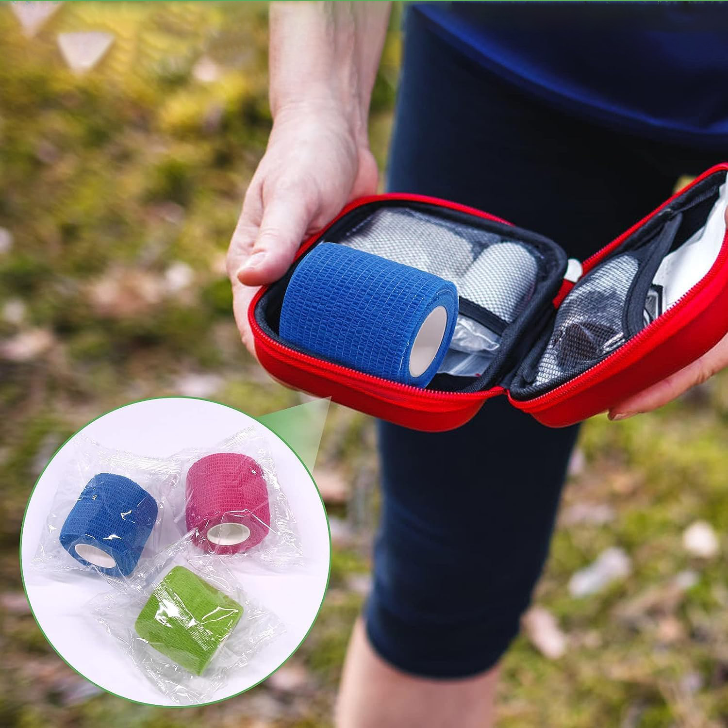 Latexvrije EHBO-kit, flexibele wikkel samenhangend verband