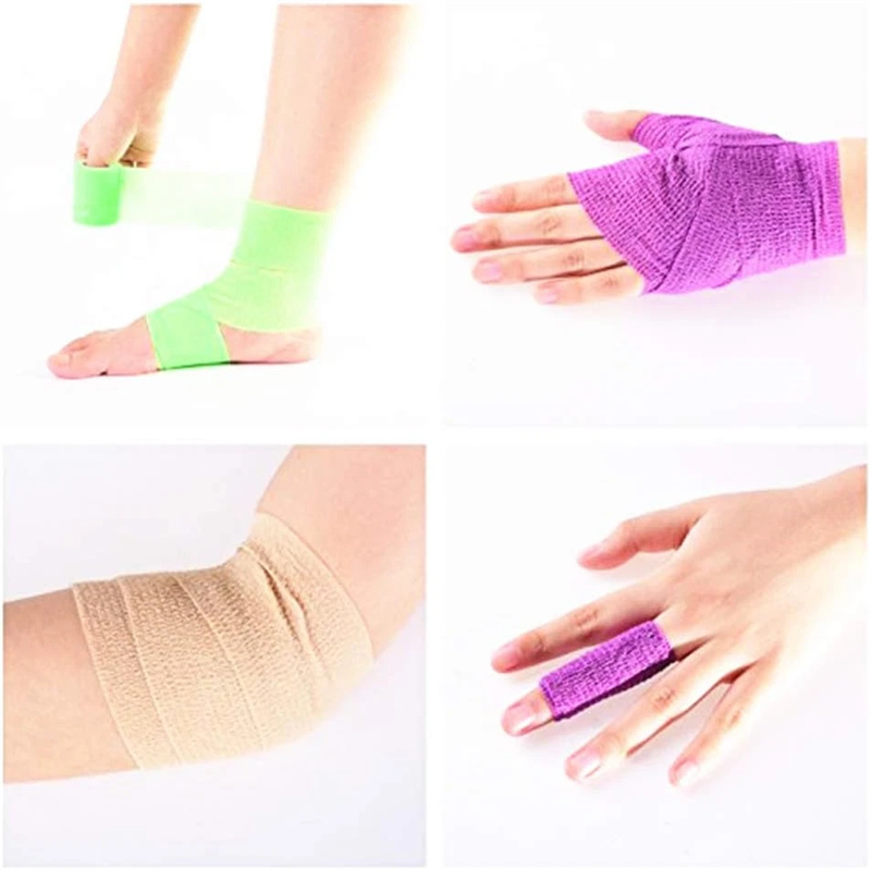 Flexibele cohesieve tape – zelfklevende compressiewikkel, antislip en residuvrij