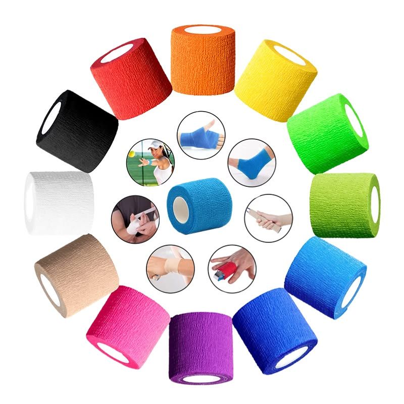 Samenhangend verband voor sport en eerste hulp – zelfklevende compressieverband (2,5 cm, 5 cm, 7,5 cm, 10 cm)