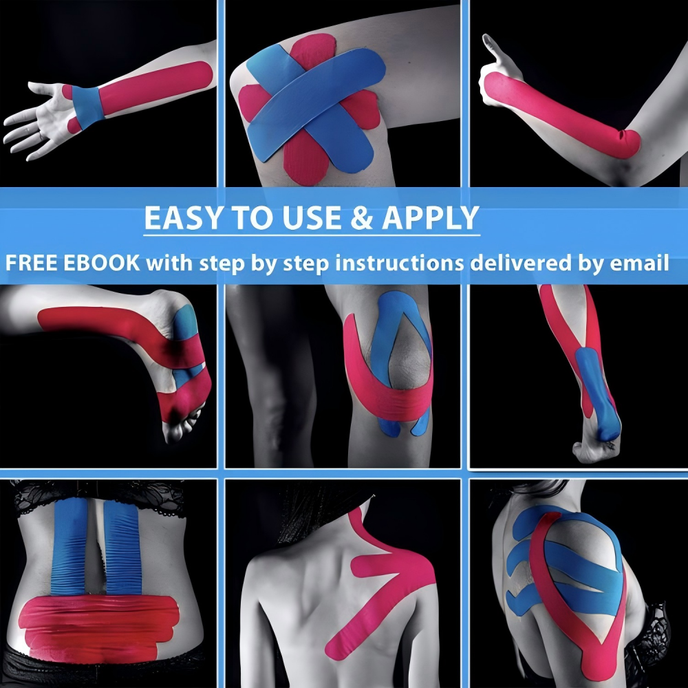 Elastische kinesiologietape voor atletische training, revalidatie en dagelijkse ondersteuning | Zweetbestendige, huidvriendelijke steuntape Elastische kinesiologietape voor atletische training, revalidatie en dagelijkse ondersteuning | Zweetbestendige, huidvriendelijke steuntape
