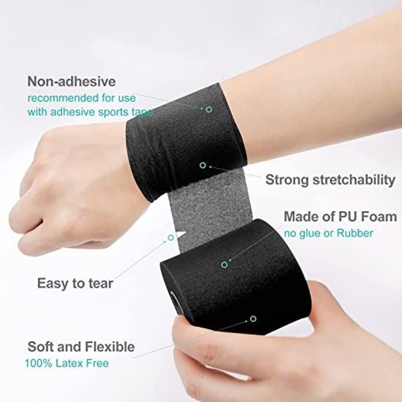 Foam Underwrap Pre-Tape voor atletische tape, latexvrije beschermende underwrap voor sport en training Foam Underwrap Pre-Tape voor atletische tape, latexvrije beschermende underwrap voor sport en training